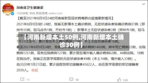 【河南新增本土50例,河南新增本土确诊30例】