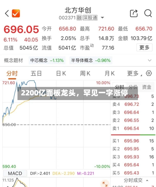2200亿面板龙头，罕见一字涨停-第2张图片