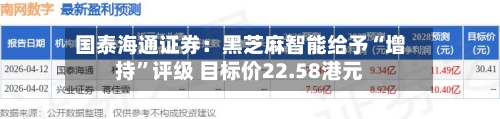 国泰海通证券：黑芝麻智能给予“增持”评级 目标价22.58港元-第2张图片